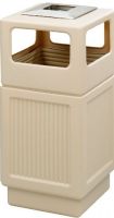 Safco 9477TN Canmeleon Ash Urn, 38 gal Capacity, Rectangular Shape, 13" Width x 6" Length Opening Size, High-density Polyethylene HDPE, Stainless Steel Ash Tray and Plastic Material, UPC 073555947762, Tan Color (9477TN 9477-TN 9477 TN SAFCO9477TN SAFCO-9477TN SAFCO 9477TN) 