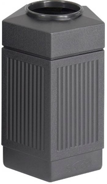 Safco 9485BL Canmeleon Indoor/Outdoor, 30 Gallon Capacity, Pentagon Shape, Constructed of high-density polyethylene, Built-in UV inhibitors to limit fading, Will resist the harshest weather extremes, Telescoping base hides bag, 28.75