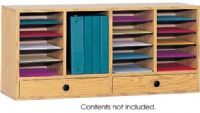 Safco 9493MO Compartments Adjustable Literature Organizer, 20 Compartments, 2.5" Height x 9.5" Width x 11.5" Depth Compartment Size, Literature Organization Application/Usage, Oak Color, UPC 073555949339 (9493MO 9493-MO 9493 MO SAFCO9493MO SAFCO-9493MO SAFCO 9493MO) 