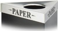 Safco 9560PA Trifecta Paper Lid, Laser cut ''Paper'' inscription, Trifecta collection, Stainless steel lid, 20" W x 20" D x 3" H, UPC 073555956030 (9560PA 9560-PA 9560 PA SAFCO9560PA SAFCO-9560PA SAFCO 9560PA) 