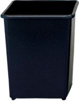 Safco 9612BL Square Wastebasket, 31 quart capacity, Puncture-resistant, fire-safe, Heavy-duty steel construction will not burn, melt or emit toxic fumes, No-mar polyethylene feet help protect furniture and floors, 13" W x 13" D x 15.50" H, Black Color, Set of 3, UPC 073555961225 (9612BL 9612-BL 9612 BL SAFCO9612BL SAFCO-9612BL SAFCO 9612BL) 