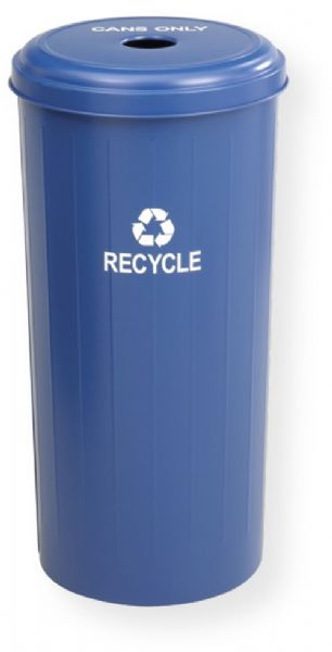 Safco 9632BU Tall Round Recycling Receptacle, Steel Material, Round Shape, 20 volume Gallon Capacity, 16