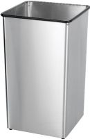 Safco 9663SS Stainless Steel 36-Gallon Receptacle Base, Can be used with plastic bag or a rigid plastic liner, No-mar nylon feet and matching color vinyl bumpers, 18" W x 18" D x 30" H Overall, Stainless Steel Finish, UPC 073555966305 (9663SS  9663-SS  9663 SS SAFCO9663SS SAFCO-9663SS SAFCO 9663SS) 