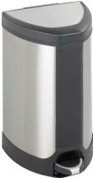 Safco 9686SS Stainless Step-On 7 Gallon Receptacle, No need to touch container to open it, Lid closes slowly with whisper-quiet operation, Step-on receptacle with tapered spring-action door for indoor use, 14" W x 14" D x 21" H, UPC 073555968606. (9686SS 9686-SS 9686 SS SAFCO9686SS SAFCO-9686SS SAFCO 9686SS) 