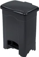 Safco 9710BL Plastic Step-On Receptacle, 4 gallon capacity, Perfect size for smaller spaces, 15" H x 12.25" W x 10" D Overall, Black Color, UPC 073555971026 (9710BL 9710-BL 9710 BL SAFCO9710BL SAFCO-9710BL SAFCO 9710BL) 