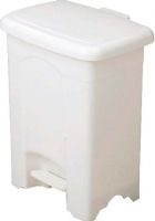 Safco 9710WH Plastic Step-On Receptacle, 4 gallon capacity, Perfect size for smaller spaces, 15" H x 12.25" W x 10" D Overall, White Color, UPC 073555971095 (9710WH 9710-WH 9710 WH SAFCO9710WH SAFCO-9710WH SAFCO 9710WH) 