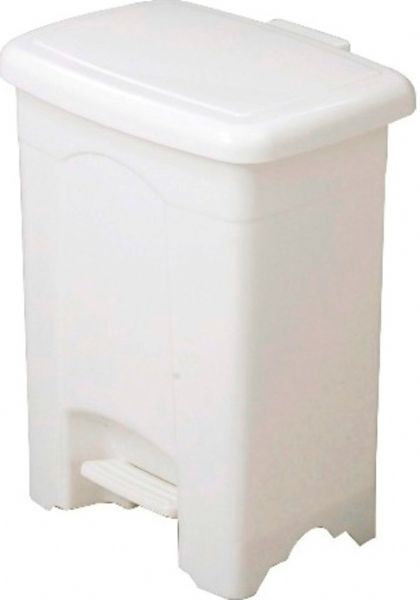 Safco 9710WH Plastic Step-On Receptacle, 4 gallon capacity, Perfect size for smaller spaces, 15