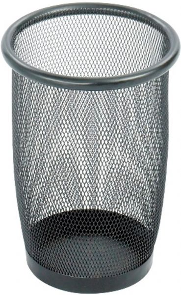 Safco 9716BL Onyx Mesh Small Round Wastebasket, Sturdy steel rim, Welded construction, Hinders the growth of mold and odor, 3 quart capacity, Black Color, 7.50