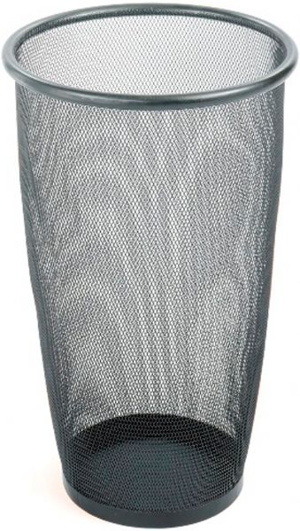 Safco 9718BL Onyx Mesh Large Round Wastebasket, Sturdy steel rim, Welded construction, inders the growth of mold and odor, 9 gallon capacity, Black Color,  13.50