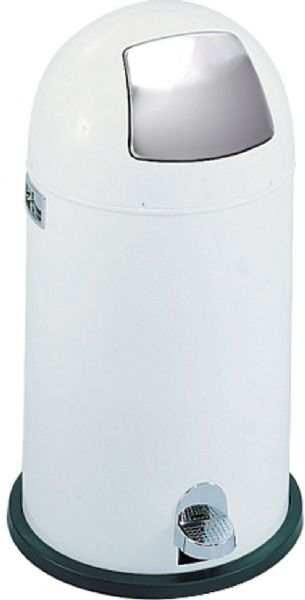 Safco 9720WH Dome Step-On Receptacle, 9 Gallon Capacity, Manual Open Type, Round Shape, Includes a heavy-duty galvanized steel liner, Step-on dome receptacle, Steel construction, Smooth operating foot pedal provides access to the spring action, tapered door, Wide bottom edge is resistant to corrosion and is designed to protect floors, White Color UPC 073555972092 (9720WH 9720-WH 9720 WH SAFCO9720WH SAFCO-9720WH SAFCO 9720WH)