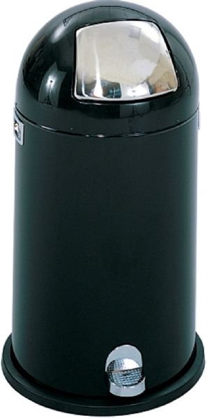 Safco 9721BL Dome Step-On Receptacle, 12 gallon capacity, Smooth operating foot pedal, Wide bottom edge is resistant to corrosion, 7.25