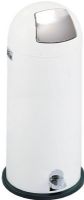Safco 9722WH Dome Step-On Receptacle, Steel Materials, Step-On Waste receptacle type, General waste Application, 15 Gallon Capacity, Powder Coated Finish, 34.75" H x 16.75" W x 16.75" D, White/Chrome Colors, UPC 073555972290 (9722WH 9722-WH 9722 WH SAFCO9722WH SAFCO-9722WH SAFCO 9722WH) 
