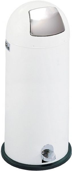 Safco 9722WH Dome Step-On Receptacle, Steel Materials, Step-On Waste receptacle type, General waste Application, 15 Gallon Capacity, Powder Coated Finish, 34.75