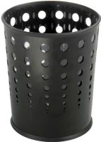 Safco 9740BL Bubble Wastebasket, Bottom is recessed 1" to provide air circulation in the event of fire, Rubber rib on top and bottom of basket helps to prevent from scuffing, PVC clear plastic liner, Bring a contemporary and stylish look to any room, Set of 3, 12.5" H x 11.75" W x 11.75" D Overall, UPC 073555974027, Black Finish (9740BL 9740-BL 9740 BL SAFCO9740BL SAFCO 9740BL SAFCO-9740BL) 