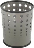 Safco 9740GR Bubble Wastebasket, Bottom is recessed 1" to provide air circulation in the event of fire, Rubber rib on top and bottom of basket helps to prevent from scuffing, PVC clear plastic liner, Bring a contemporary and stylish look to any room, Set of 3, 12.5" H x 11.75" W x 11.75" D Overall, UPC 073555974034, Gray Finish (9740GR 9740-GR 9740 GR SAFCO9740GR SAFCO 9740GR SAFCO-9740GR) 