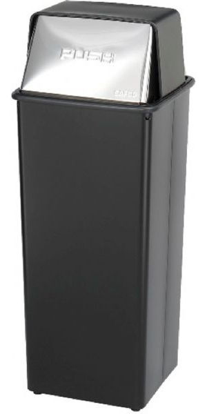 Safco 9893 Reflections Push Top Receptacle, Square Shape, 21 gallon capacity, 14