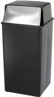 Safco 9895 Reflections Fire-Safe Push Top Square Receptacle, Large 36 gallon capacity, Double lock seams for durable long service, Constructed with the highest quality fire-safe steel, UPC 073555560305 (9895 SAFCO9895 SAFCO-9895 SAFCO 9895) 