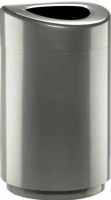 Safco 9920SL Open Top Receptacle - 30 Gallon, Lid easily pulls off to hide bag, Powder coat finish for durability, Large 30-gallon capacity trash can, Silver Finish, UPC 073555992014  (9920SL 9920-SL 9920 SL SAFCO9920SL SAFCO-9920-SL SAFCO 9920 SL) 