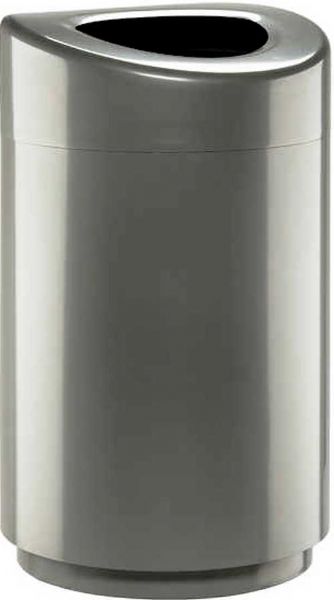 Safco 9920SL Open Top Receptacle - 30 Gallon, Lid easily pulls off to hide bag, Powder coat finish for durability, Large 30-gallon capacity trash can, Silver Finish, UPC 073555992014  (9920SL 9920-SL 9920 SL SAFCO9920SL SAFCO-9920-SL SAFCO 9920 SL)
