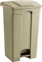 Safco 9923TN Plastic Step-On Waste Receptacle, Plastic step-on trash bin to easily open lid, Notches in back of can to attach plastic bag, 23-gallon bin capacity for larger waste removal jobs, Tan Finish, UPC 073555992366 (9923TN 9923-TN 9923 TN SAFCO9923TN SAFCO 9923 TN SAFCO-9923-TN) 