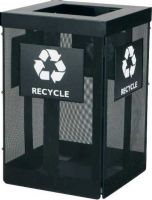 Safco 9936BL Onyx Waste Receptacle, 36 gallon capacity, Retainer ring to hold plastic trash bags in place, Designed to be used indoors or outdoors, Telescoping lid hides trash bag creating an aesthetically pleasing solution, Steel mesh construction creates a highly durable receptacle solution, Black Finish, UPC 073555993622 (9936BL 9936-BL 9936 BL SAFCO9936BL SAFCO-9936-BL SAFCO 9936 BL) 
