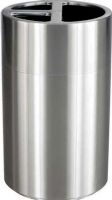 Safco 9941SS Triple Recycling Receptacle, 3-chamber receptacle, Total 40-gallon capacity, One 20-gallon compartment, Two 10-gallon compartment, Removable lid, Sleek aesthetic, Stainless finish, Aluminum construction, UPC 073555994117 (9941SS 9941-SS 9941 SS SAFCO9941SS SAFCO-9941-SS SAFCO 9941 SS) 