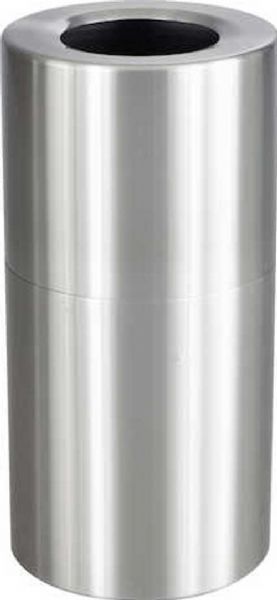 Safco 9942SS Single Recycling Receptacle, 27-gallon capacity, Cylindrical shape, Removable lid, Aluminum construction, Designed for indoor use, Long-lasting and durable, Stainless steel finish, UPC 073555994216 (9942SS 9942-SS 9942 SS SAFCO9942SS SAFCO-9942-SS SAFCO 9942 SS)
