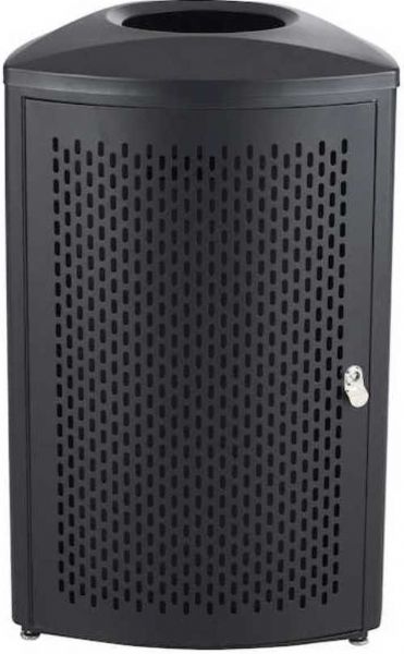 Safco 9960BL Nook Indoor Waste Receptacle,20-gallon capacity, Triangular shape, Perforated panels, Rigid plastic liner, Latch on the front door, Steel construction, Powder coat finish, Easy waste removal, Black Finish, UPC 073555996029 (9960BL 9960-BL 9960 BL SAFCO9960BL SAFCO-9960-BL SAFCO 9960 BL)