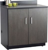 Safco 1702AN Hospitality Base Cabinet, Two Door, 100 lbs shelf weight capacity, 3" high backsplash, ¾" thick TFM laminate construction, 2mm PVC edge band, 2.5" Shelf Adjustability, 2 Shelf Quantity, 34.25" W x 22.50" D x 29.50" H Compartment Size, Two doors with self-closing mechanisms, Adjustable shelf, Integrated flexible grommets, High-pressure laminate top, Asian Night/Black Finish, UPC 073555170221 (SAFCO1702AN SAFCO-1702-AN SAFCO 1702 AN 1702AN 1702-AN 1702 AN) 