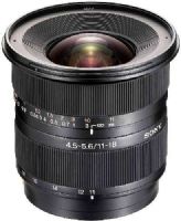 Sony SAL1118 DT 11–18 mm F4.5–5.6 Wide Zoom Lens; Fits with 35 mm Full Frame 2, or APS-C format A-mount cameras; High contrast throughout the zoom range; Circular aperture for beautiful defocus effects; Aspherical lens elements and ED glass ensure clarity; Internal focusing for fast, agile autofocus operation; 35 mm equivalent focal length 16.5–27 mm; UPC 027242694293 (SAL-1118 SAL 1118) 