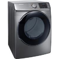 Samsung DVE45M5500P Electric Dryer With 7.5 cu.ft. Capacity, 10 Dry Cycles, 4 Temperature Settings, Energy Star Certified, SensorDry Moisture Sensor, VentSensor, Drum Lighting, Multi-Steam Technology In Platinum, 27"; Meets the strict 2017 energy efficiency specifications and standards; Steam away wrinkles, odors, bacteria, and static; UPC 887276197135 (SAMSUNGDVE45M5500P SAMSUNG DVE45M5500P ELECTRIC DRYER PLATINUM) 