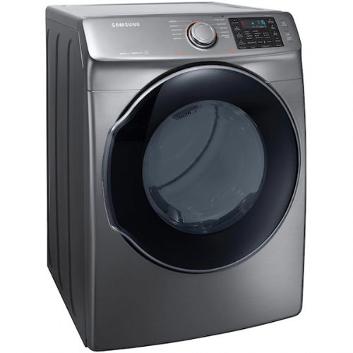 Samsung DVE45M5500P Electric Dryer With 7.5 cu.ft. Capacity, 10 Dry Cycles, 4 Temperature Settings, Energy Star Certified, SensorDry Moisture Sensor, VentSensor, Drum Lighting, Multi-Steam Technology In Platinum, 27
