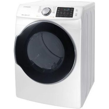 Samsung DVE45M5500W Electric Dryer With 7.5 cu.ft. Capacity, 10 Dry Cycles, 4 Temperature Settings, Energy Star Certified, SensorDry Moisture Sensor, VentSensor, Drum Lighting, Multi-Steam Technology In White, 27