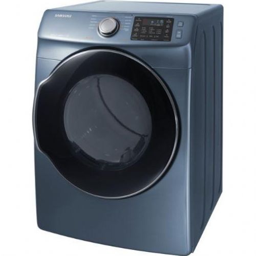 Samsung DVE45M5500Z Electric Dryer With 7.5 cu.ft. Capacity, 10 Dry Cycles, 4 Temperature Settings, Energy Star Certified, SensorDry Moisture Sensor, VentSensor, Drum Lighting, Multi-Steam Technology In Azure Blue, 27