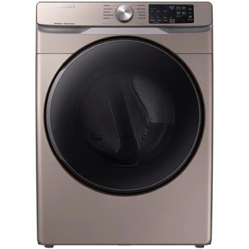 Samsung DVE45R6100C Smart Electric Dryer With 7.5 cu.ft. Capacity, 10 Dry Cycles, 5 Temperature Settings, Steam Cycle, Sensor Dry, SmartCare, Drum Lighting, Eco Dry, Child Lock, Steam Sanitize+ In Champagne, 27