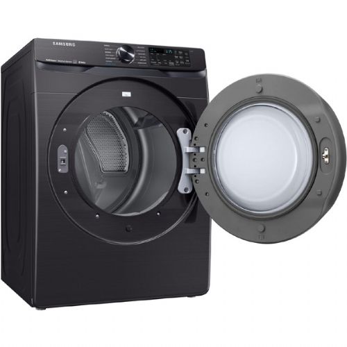 Samsung DVE50R8500V Smart Electric Dryer With 7.5 cu.ft. Capacity, 12 Dry Cycles, 5 Temperature Settings, Steam Cycle, Energy Star Certified, Steam Sanitize+, Drum Lighting, Sensor Dry, Child Lock In Black Stainless Steel, 27