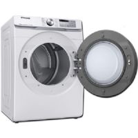 Samsung DVE50R8500W Smart Electric Dryer With 7.5 cu.ft. Capacity, 12 Dry Cycles, 5 Temperature Settings, Steam Cycle, Energy Star Certified, Steam Sanitize+, Drum Lighting, Sensor Dry, Child Lock In White, 27"; Wi-Fi connected so you can receive end of cycle alerts, remotely start or stop your cycle, schedule laundry on your time and more, right from your smartphone; UPC 887276348810 (SAMSUNGDVE50R8500W SAMSUNG DVE50R8500W 27" ELECTRIC DRYER 7.5CU.FT) 
