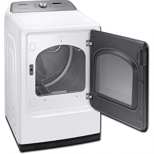 Samsung DVE54R7200W Electric Dryer With 7.4 cu.ft. Capacity, 10 Dry Cycles, 5 Temperature Settings, Steam Cycle, Energy Star Certified, Steam Sanitize+, SmartCare, VentSensor, Drum Lighting, Sensor Dry, Child Lock In White, 27