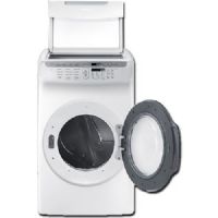 Samsung DVE55M9600W Electric Dryer With 7.5 cu.ft. Capacity, 9 Dry Cycles, 4 Temperature Settings, Steam Cycle, Eco Dry, Drum Lighting In White, 27"; Two dryers in one lets you dry delicates and everyday garments at the same time, or independently; Easily change which direction the door opens to accommodate your laundry space; UPC 887276197555 (SAMSUNGDVE55M9600W SAMSUNG DVE55M9600W DVE55M9600W/A3 ELECTRIC DRYER WHITE) 