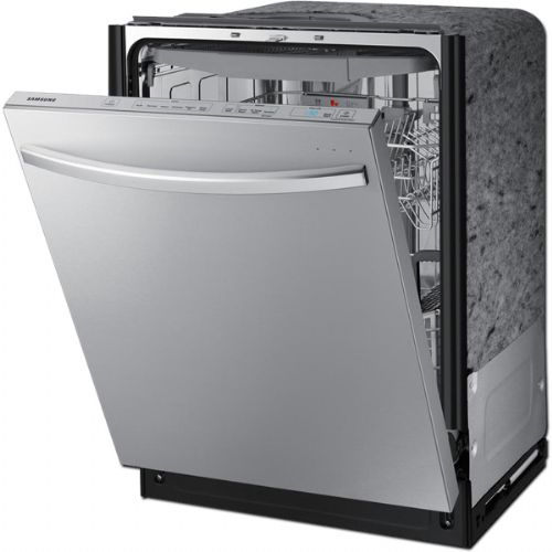 Samsung DW80R7061US Built In Dishwasher with 6 Wash Cycles, 15 Place Settings, NSF Certified, Energy Star Certified, StormWash, Standard 3rd Rack, Express60, Adjustable Rack Height, Fingerprint Resistant Finish, AutoRelease Door in Stainless Steel, 24