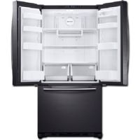 Samsung RF18HFENBSG Freestanding Counter Depth French Door Refrigerator With 17.5 cu.ft. Total Capacity, 3 Glass Shelves, 5.72 cu.ft. Freezer Capacity, Crisper Drawer, Automatic Defrost, Ice Maker, EZ-Open Handle In Black Stainless Steel, 33"; Get more workspace while enhancing your kitchen's look with our counter-depth refrigerator design; UPC 887276247229 (SAMSUNGRF18HFENBSG SAMSUNG RF18HFENBSG RF18HFENBSG/US COUNTER DEPTH BLACK) 