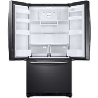 Samsung RF20HFENBSG Freestanding French Door Refrigerator With 19.4 cu.ft. Total Capacity, 3 Glass Shelves, 6.6 cu.ft. Freezer Capacity, Crisper Drawer, Automatic Defrost, Ice Maker, EZ-Open Handle In Black Stainless Steel, 33"; With our 20 cu. ft. capacity French refrigerator, you can store up to 20 bags of groceries in a sleek 33", wide model; UPC 887276247236 (SAMSUNGRF20HFENBSG SAMSUNG RF20HFENBSG RF20HFENBSG/US FREESTANDING BLACK) 
