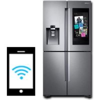 Samsung RF22N9781SR Smart Freestanding Counter Depth 4 Door French Door Refrigerator With 22 cu.ft. Total Capacity, Wi-Fi Enabled, 4 Glass Shelves, 8.8 cu.ft. Freezer Capacity, External Water Dispenser, Crisper Drawer, Energy Star Certified, Ice Maker, FlexZone, Family Hub In Stainless Steel, 36"; Use your voice to add items to your shopping lists; UPC 887276259277 (SAMSUNGRF22N9781SR SAMSUNG RF22N9781SR FREESTANDING REFRIGERATOR) 