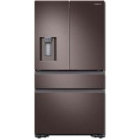 Samsung RF23M8070DT Freestanding Counter Depth 4 Door French Door Refrigerator with 22.7 cu. ft. Total Capacity, 4 Glass Shelves, 6.7 cu. ft. Freezer Capacity, External Water Dispenser, Crisper Drawer, Automatic Defrost, Ice Maker, Twin Cooling System, FlexZone Drawer, Adjustable Shelves, AutoFill Water Pitcher in Tuscan Stainless Steel, 36"; UPC 887276355139 (SAMSUNGRF23M8070DT SAMSUNG RF23M8070DT RF23M8070DT/AA FREESTANDING 36" TUSCAN STAINLESS STEEL) 