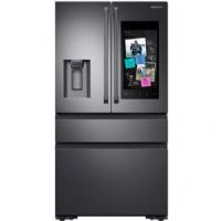 Samsung RF23M8070SG Freestanding Counter Depth 4 Door French Door Refrigerator with 22.7 cu. ft. Total Capacity, 4 Glass Shelves, 6.7 cu. ft. Freezer Capacity, External Water Dispenser, Crisper Drawer, Automatic Defrost, Ice Maker, Twin Cooling System, FlexZone Drawer, Adjustable Shelves, AutoFill Water Pitcher in Black Stainless Steel, 36"; UPC 887276192598 (SAMSUNGRF23M8070SG SAMSUNG RF23M8070SG RF23M8070SG/AA FREESTANDING 36" BLACK STAINLESS STEEL) 