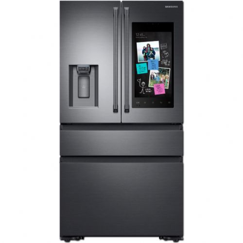 Samsung RF23M8070SG Freestanding Counter Depth 4 Door French Door Refrigerator with 22.7 cu. ft. Total Capacity, 4 Glass Shelves, 6.7 cu. ft. Freezer Capacity, External Water Dispenser, Crisper Drawer, Automatic Defrost, Ice Maker, Twin Cooling System, FlexZone Drawer, Adjustable Shelves, AutoFill Water Pitcher in Black Stainless Steel, 36