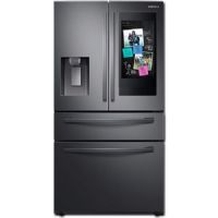 Samsung RF28R7551SG Smart Freestanding Counter Depth 4 Door French Door Refrigerator with 27.7 cu.ft. Total Capacity, Wi-Fi Enabled, 5 Glass Shelves, with Door Lock, External Water Dispenser, Crisper Drawer, Manual Defrost, Energy Star Certified, ADA Compliant, Ice Maker, ADA Compliant, Twin Cooling System, Family Hub, Wi-Fi and Bixby Enabled, FlexZone Drawer in Black Stainless Steel, 36"; UPC 887276345314 (SAMSUNGRF28R7551SG SAMSUNG RF28R7551SG RF28R7551SG/AA) 