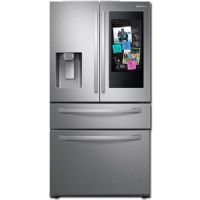 Samsung RF28R7551SR Smart Freestanding Counter Depth 4 Door French Door Refrigerator with 27.7 cu.ft. Total Capacity, Wi-Fi Enabled, 5 Glass Shelves, with Door Lock, External Water Dispenser, Crisper Drawer, Manual Defrost, Energy Star Certified, ADA Compliant, Ice Maker, ADA Compliant, Twin Cooling System, Family Hub, Wi-Fi and Bixby Enabled, FlexZone Drawer; Stainless Steel, 36"; UPC 887276345321 (SAMSUNGRF28R7551SR SAMSUNG RF28R7551SR RF28R7551SR/AA) 