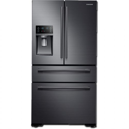 Samsung RF30KMEDBSG Freestanding French Door Refrigerator With 29.7 cu.ft. Total Capacity, 5 Glass Shelves, 9 Cu.Ft. Freezer Capacity, External Water Dispenser, Crisper Drawer, Frost Free Defrost, Energy Star Certified, Ice Maker, Twin Cooling System, FlexZone In Black Stainless Steel, 36