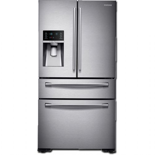 Samsung RF30KMEDBSR Freestanding French Door Refrigerator With 29.7 cu.ft. Total Capacity, 5 Glass Shelves, 9 Cu.Ft. Freezer Capacity, External Water Dispenser, Crisper Drawer, Frost Free Defrost, Energy Star Certified, Ice Maker, Twin Cooling System, FlexZone In Stainless Steel, 36